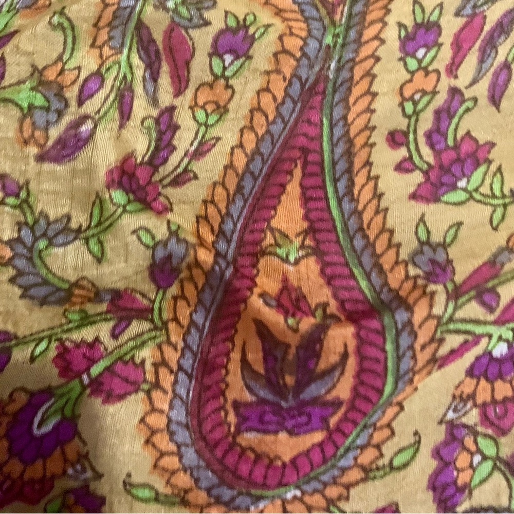 Vintage Solitaire 100% Silk Scarf with Tassels